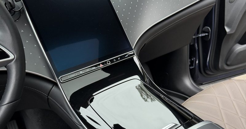 Detailed dashboard and centre console of an electric car